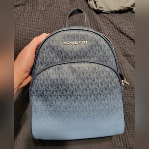 Navy & Baby Blue Ombre Michael Kors Backpack Purse